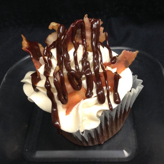 Dark Chocolate Bacon Cupcake