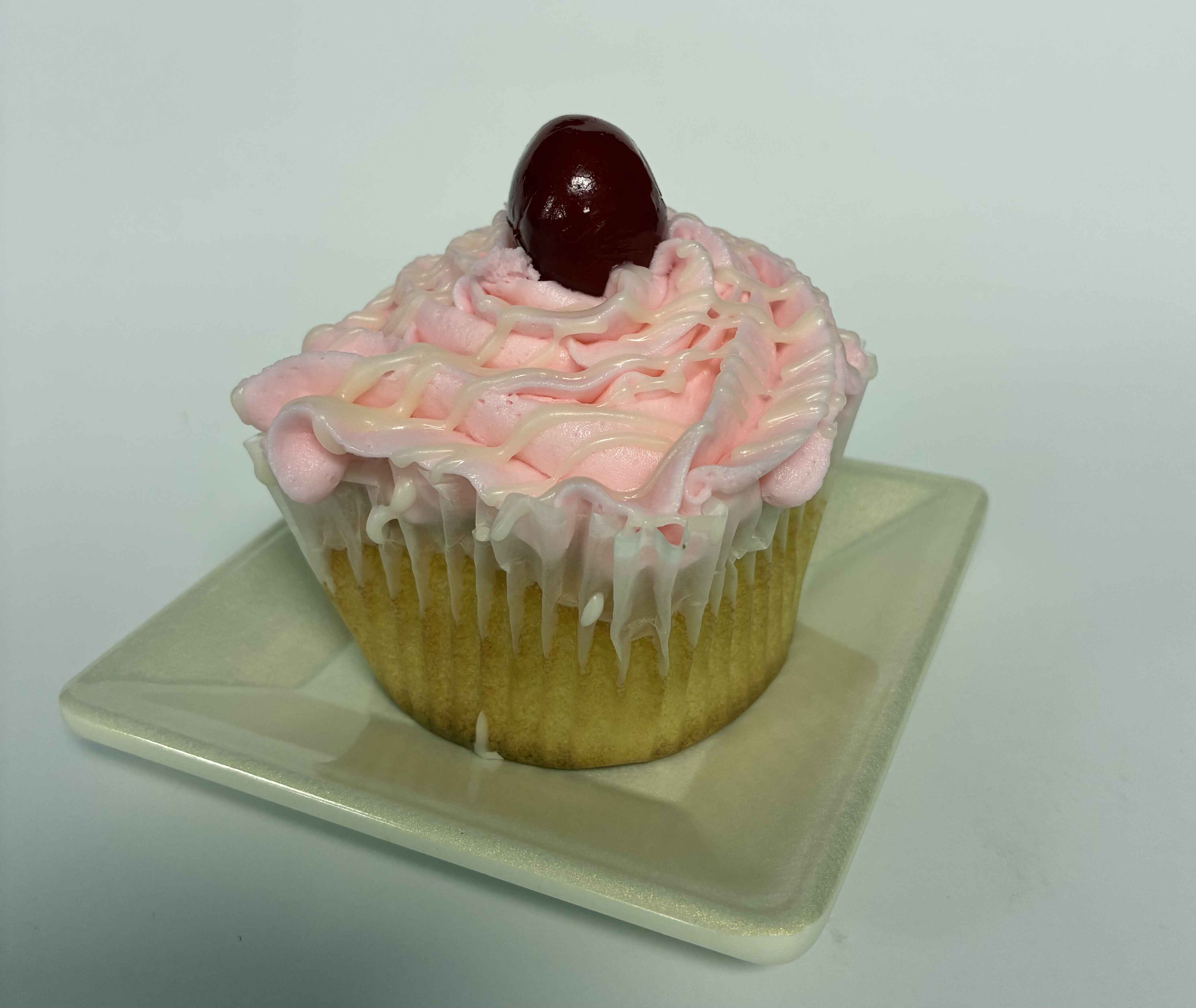 White Chocolate Cherry Cupcake